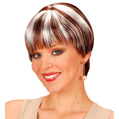 Chanel Wig With Skin Net Brown With Blonde Streaks - In Box
