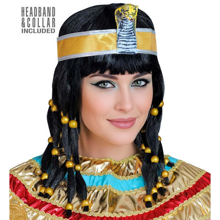 Cleopatra Wig With Headband & Collar In Box