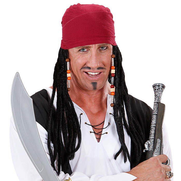 Caribbean Pirate Bandana With Dreadlocks In Box