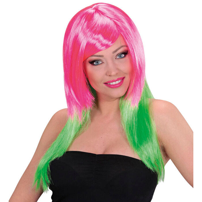 Pink/Green Bicolor Wig In Box