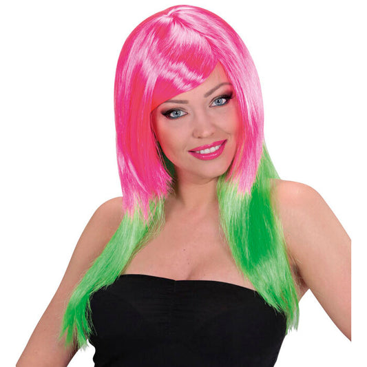 Pink/Green Bicolor Wig In Box
