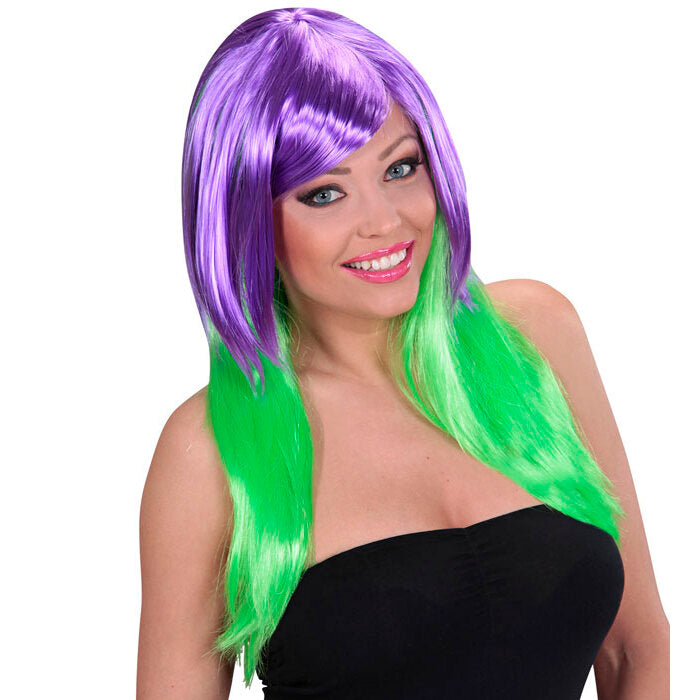 Purple/Green Bicolor Wig In Box