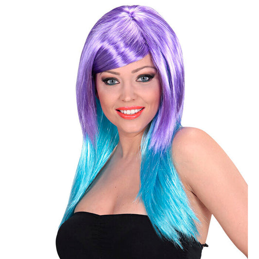 Purple/Turquoise Bicolor Wig In Box