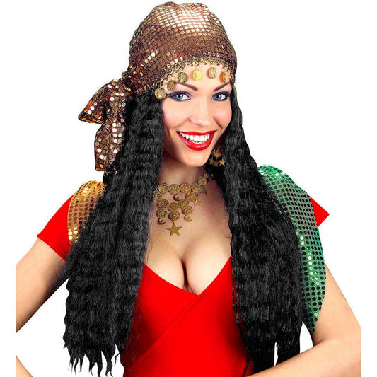 Gipsy Wig With Sequin Headscarf In Box