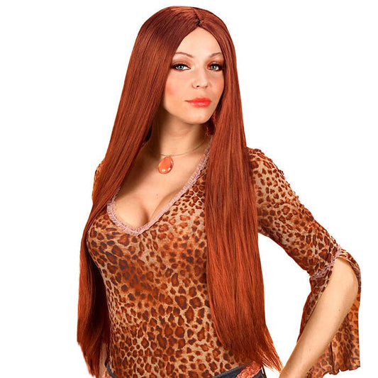 Extra Long Wig Brown - 75 Cm - In Box