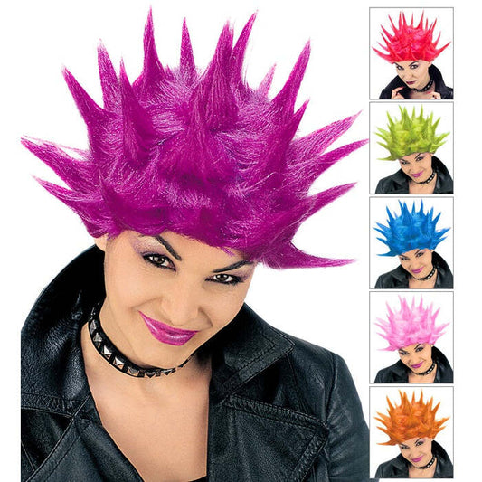 Neon Tekno Wig In Box - 6 Colorsass.: Purple, Pink, Blue, Orange, Red, Green