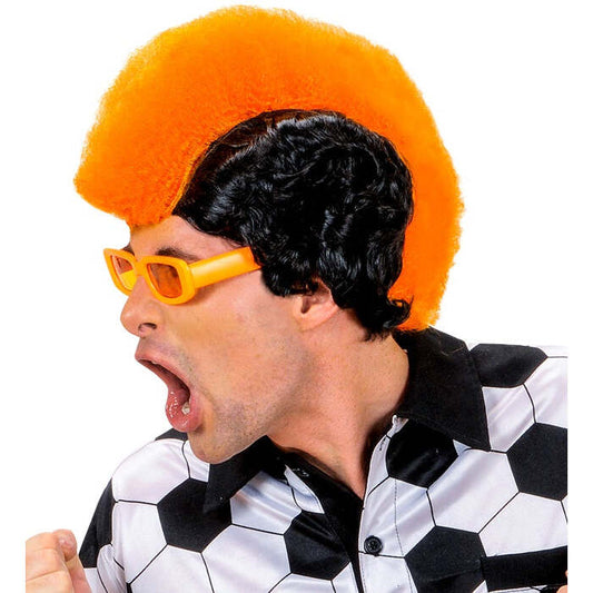 Orange Supporter Man Wig In Box