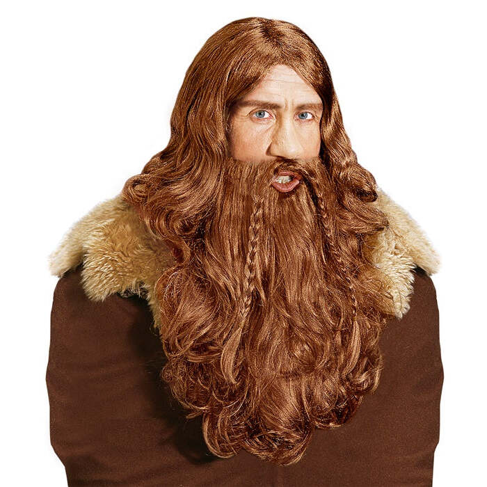 Viking Wig With Beard & Moustache In Box