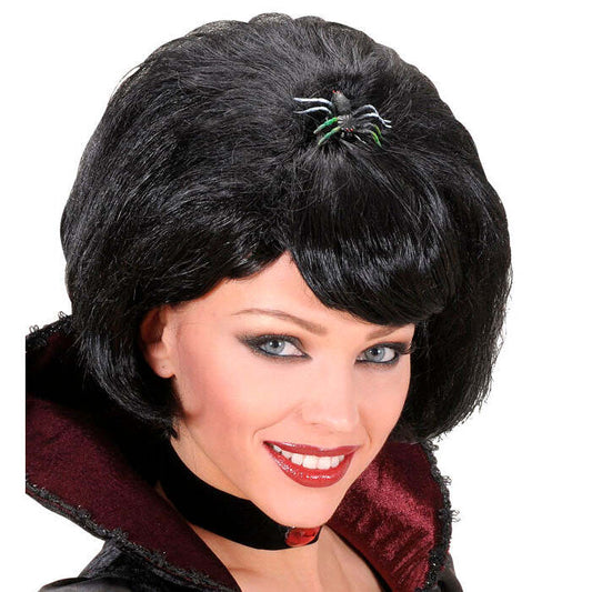Black Widow Wig With Spider In Box