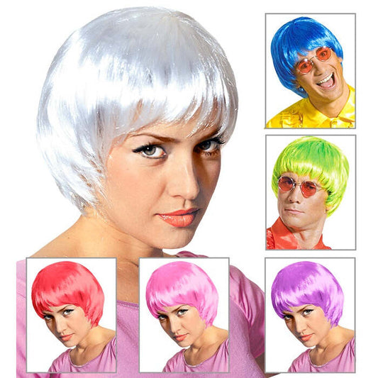 New Age Wig In Box - 6 Colors Ass.: White, Pink, Purple, Blue, Red, Green