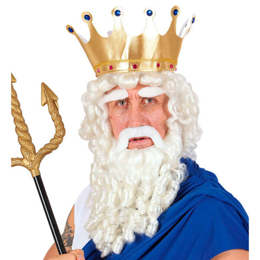 Olympian God Curly Locks Wig Withbeard, Moustache & Eyebrows In Box