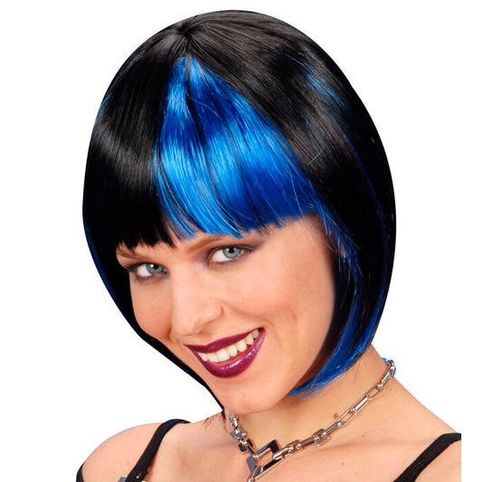 Zoey Wig Black With Blue Streaks- In Box
