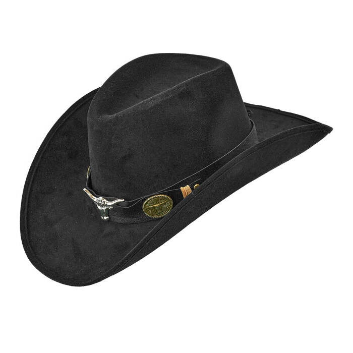 Black Dallas Suede Look Cowboy Hat Image 1