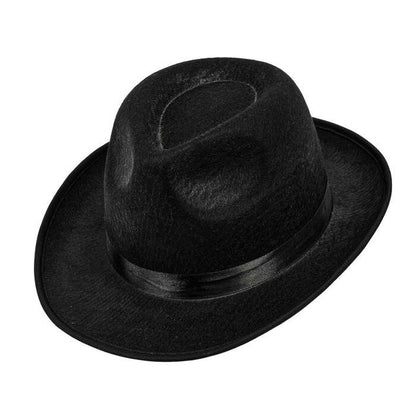 Black Fedora Hat with Black Band Image 1