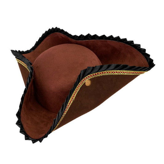 Deluxe Brown Tricorn Hat for Women Image 1