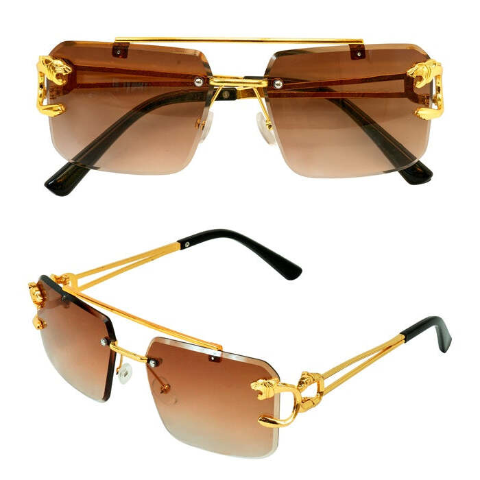 Gold Animalier Glasses with Brown Lenses Image 1