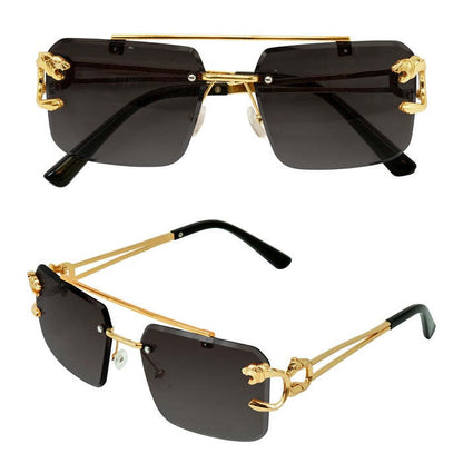 Gold Animalier Glasses with Smoke Lenses Image 1
