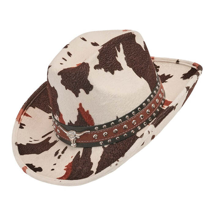 Montana Cow Print Cowboy Hat Image 1