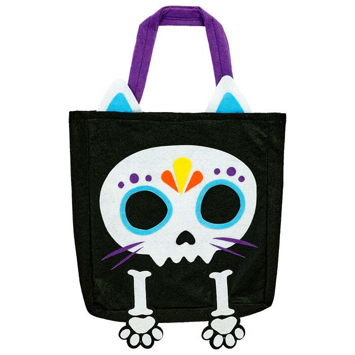 Bag Trick or Treat Cat Skeleton for Kids Image 1