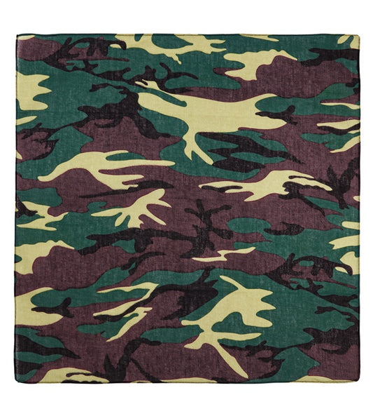 Camouflage Bandana 55X55 Cm - 100% Cotton