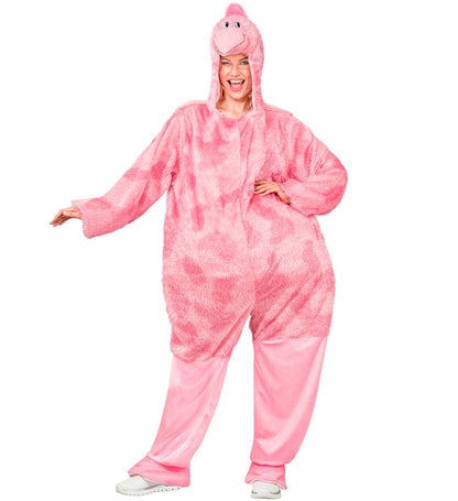 Funny Flamingo  Hooded Jumpsuit With Mask 