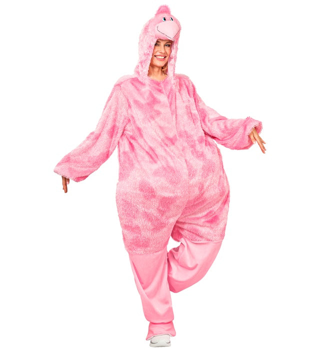 Funny Flamingo  Hooded Jumpsuit With Mask 