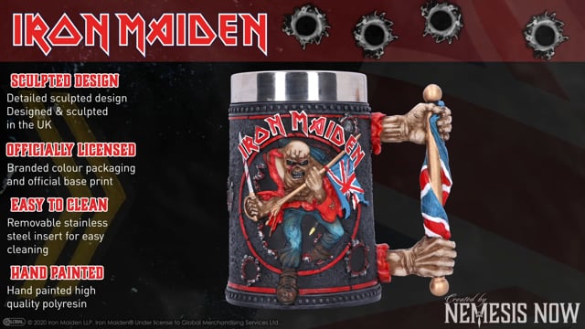 Iron Maiden Eddie The Trooper Tankard Mug Merchandise 14cm Officially Licensed 10