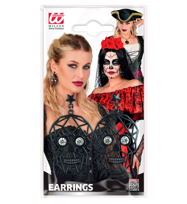 Earrings Skull Eyes Strass