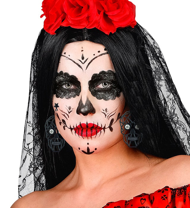 Earrings Skull Eyes Strass