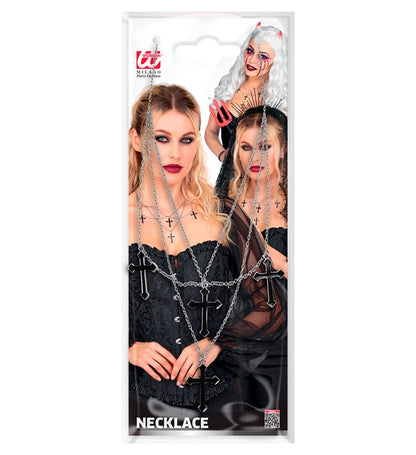 Necklace Crosses Black