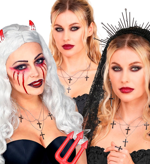Necklace Crosses Black