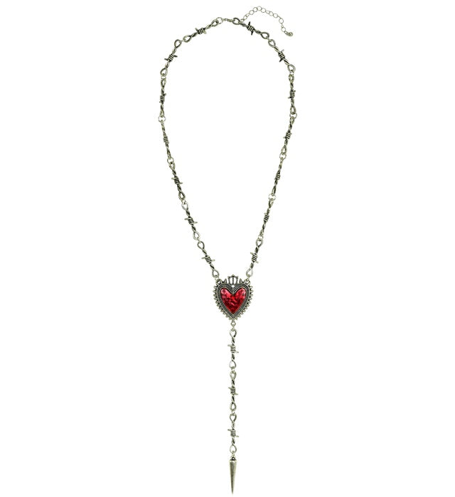Necklace Heart Barbed Wire