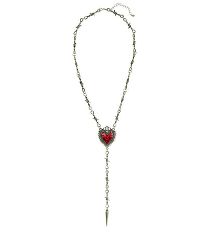 Necklace Heart Barbed Wire