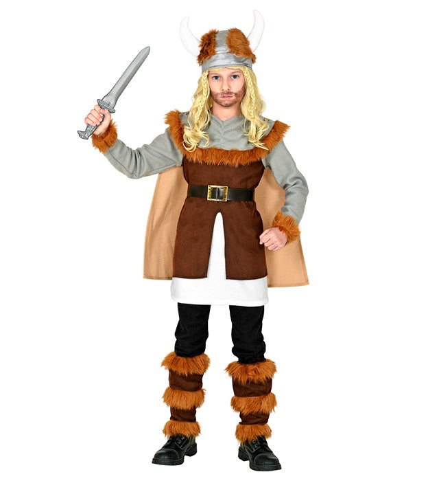 Viking  Tunic With Belt And Cape, Boot Tops, Helmet 