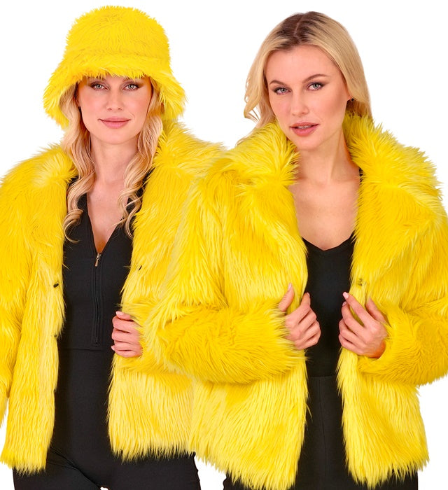 Yellow Plush Woman Jacket