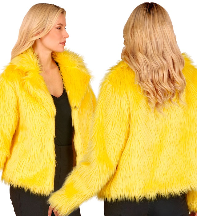 Yellow Plush Woman Jacket