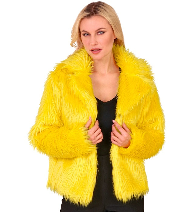 Yellow Plush Woman Jacket