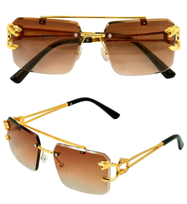 Glasses Animalier Gold With Brown Lenses