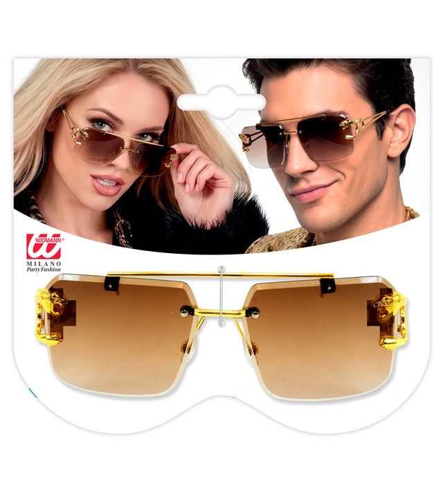 Gold Animalier Glasses with Brown Lenses Image 2