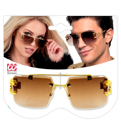Gold Animalier Glasses with Brown Lenses Image 2