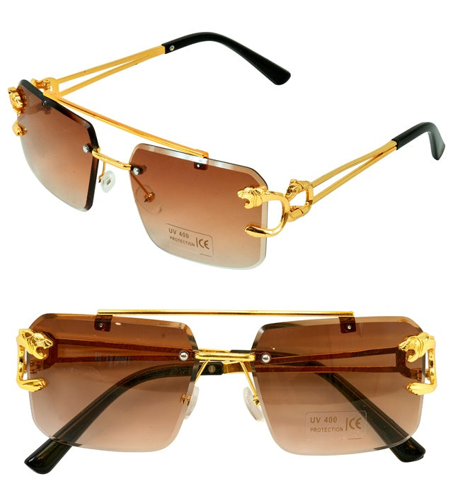 Glasses Animalier Gold With Brown Lenses