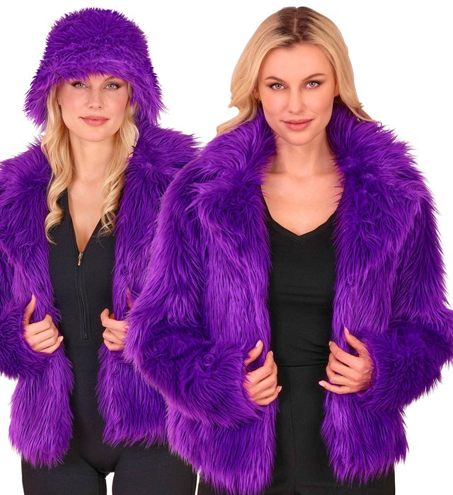 Purple Plush Woman Jacket