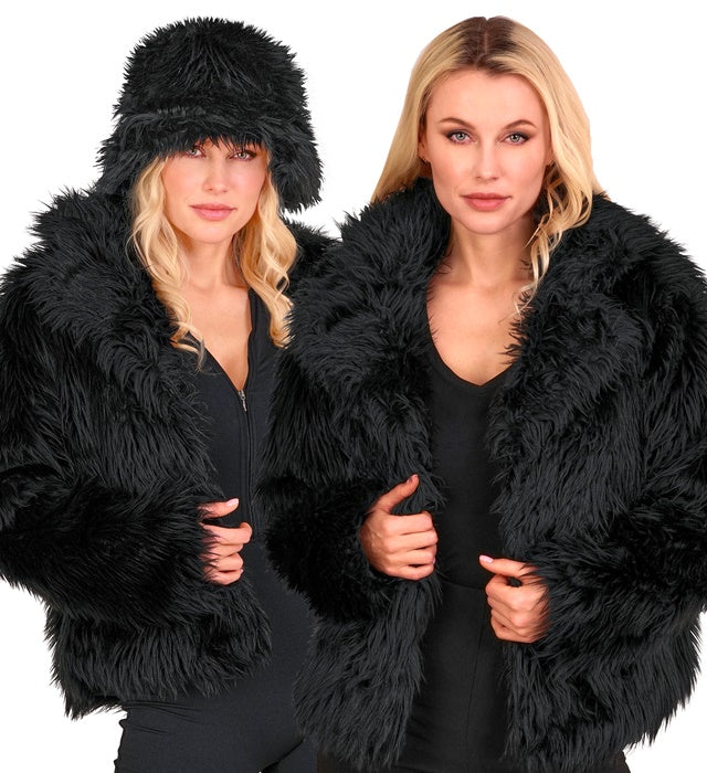 Black Plush Woman Jacket