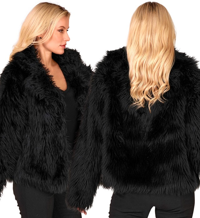 Black Plush Woman Jacket