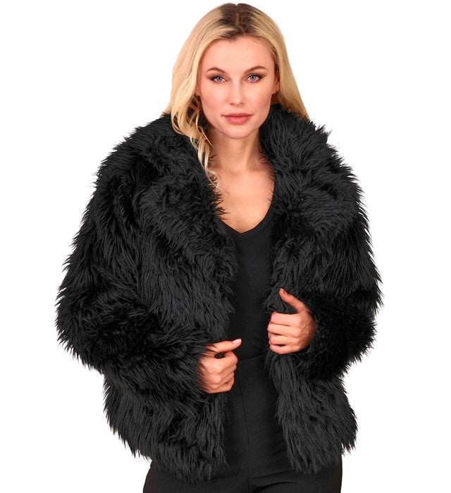 Black Plush Woman Jacket