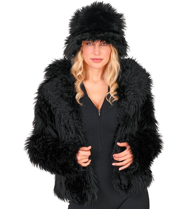 Black Plush Woman Jacket