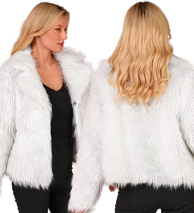 White Plush Woman Jacket