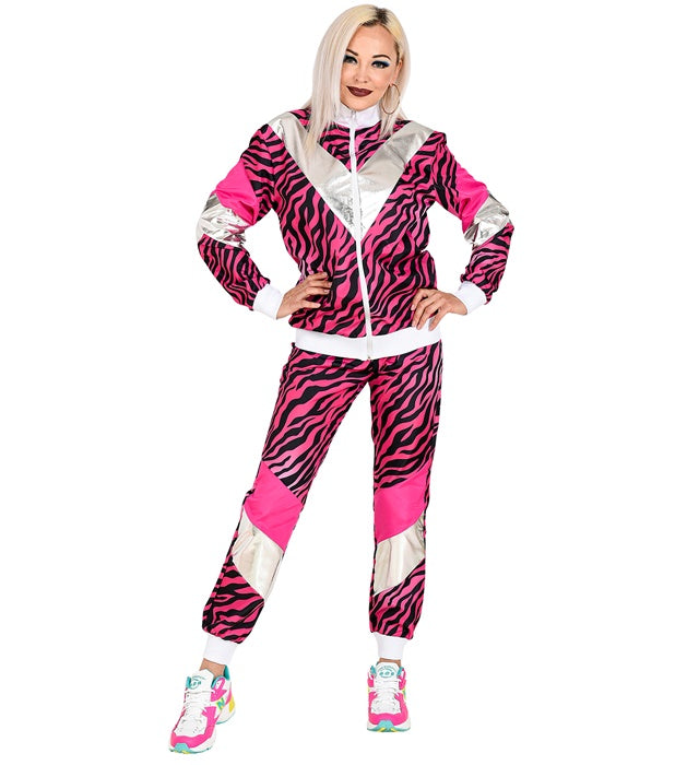 80'S Pink Tiger Shell Suit  Jacket, Pants 