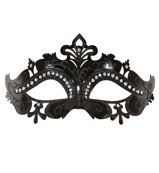 Black Venice Eyemask  And Rhinestones