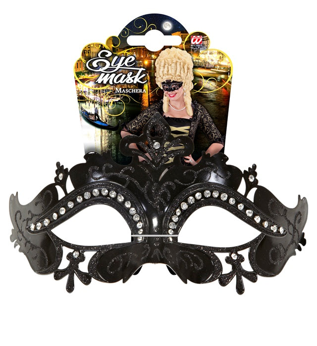 Black Venice Eyemask  And Rhinestones